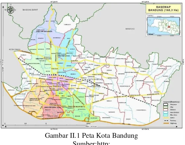 Gambar II.1 Peta Kota Bandung 