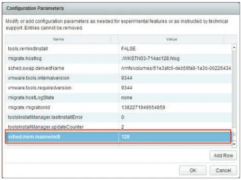 Figure 5.7 depicts the advanced settings with memory ballooning confi gured to a maximum  of 128 MB.