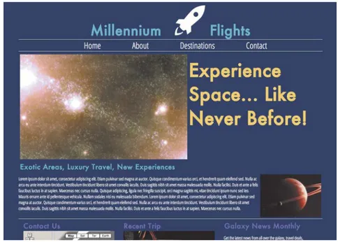 Figure 2.2  Meet  Millennium Flights, our  soon-to-be WordPress  theme.