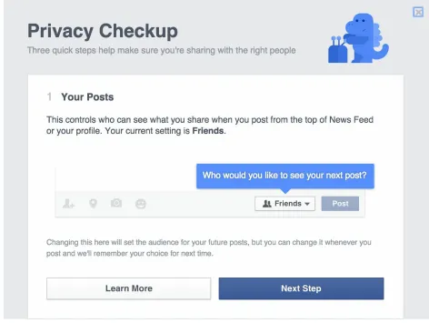 Figure 1-10. This example represents efforts by Facebook to make privacy settings moreunderstandable and manageable — a great improvement from earlier times