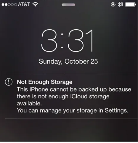 Figure 1-13. For users that don’t understand iCloud, this alert could cause digital anxiety