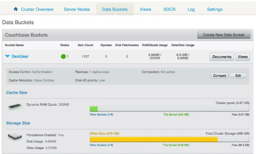 Figure 2-9. Couchbase bucket disk queue