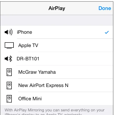 Figure 35: Tap the AirPlay