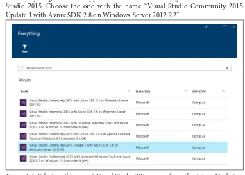Figure 1-6. Selecting the correct Visual Studio 2015 image from the Azure Market‐place.