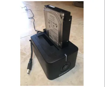 Figure 2-2. An example of a SATA to USB adapter, showing the cartridge-like approachto connecting an internal drive to a computer via external USB.