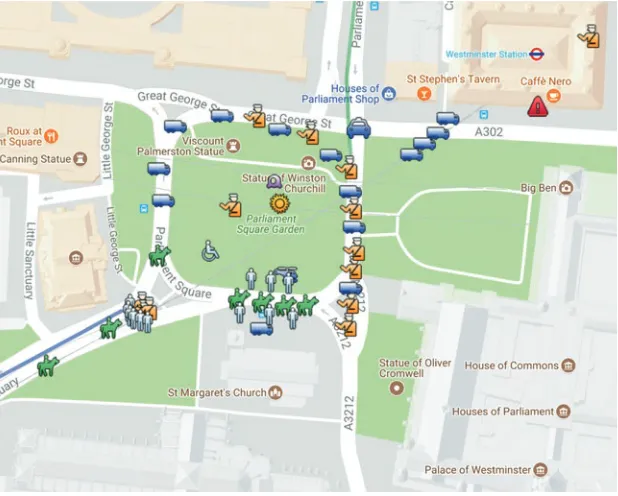 Fig. 4.4 The use of Google Maps by student protesters to avoid being kettled by the police (November 2011)