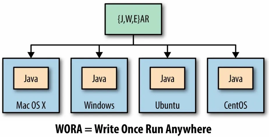 Figure 1-1. Write Once Run Anywhere using Java