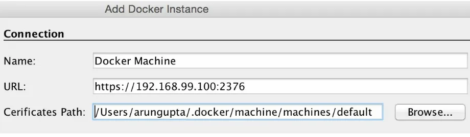 Figure 3-2. Configure Docker Host in NetBeans