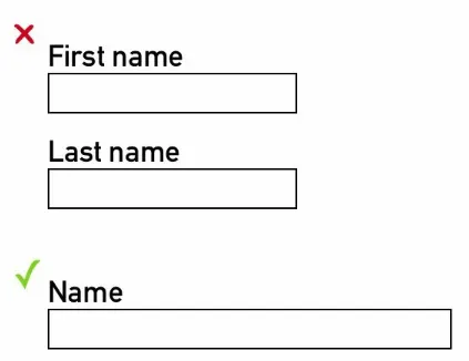 Figure 4-3. If possible, use name fields that are a single text input