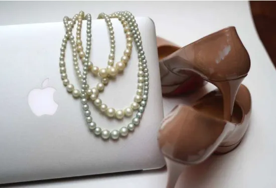 Figure 3-1. A common example of the issues facing the fashion industry with regard to natural language processing: is this anecklace, a choker, or strands of pearls? Are those pumps, high-heeled shoes, or stilettos?