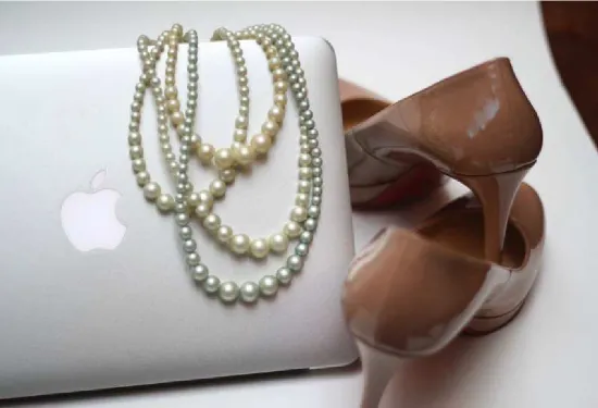 Figure 3-1. A common example of the issues facing the fashion industry with regard to natural language processing: is this anecklace, a choker, or strands of pearls? Are those pumps, high-heeled shoes, or stilettos?
