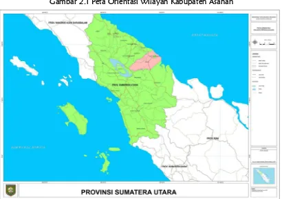 Gambar 2.2 Peta Wilayah Administrasi Kabupaten Asahan 
