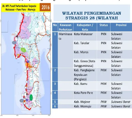 Gambar 3.5 Wilyah Pengembangan Strategis 28 (Propinsi Sulawesi Selatan) 