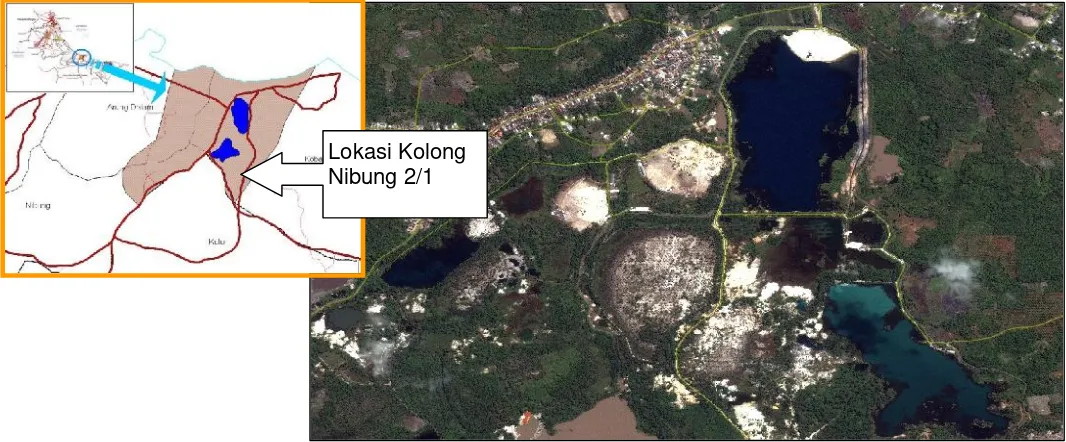 Gambar 3.4 Lokasi Kolong Nibung  di Kecamatan Koba