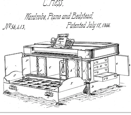 Figure 4. U.S. Patent 56,413: Convertible Piano, Couch, and Bureau