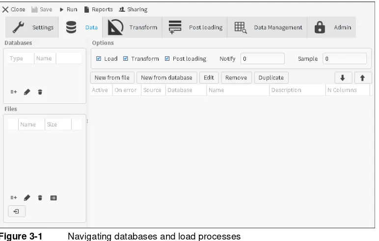 Figure 3-1Navigating databases and load processes