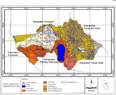 Gambar 8  Peta Pembagian Wilayah Kabupaten Agam berdasarkan DAS 