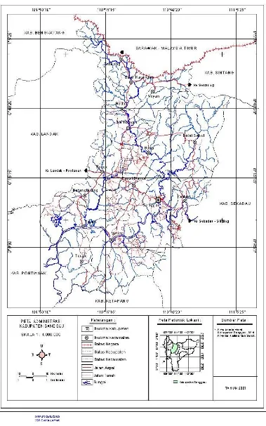 Gambar 2.1. Peta Administrasi Kabupaten Sanggau 