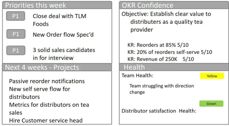 Figure 2-1. Example of a quadrant outlining goals