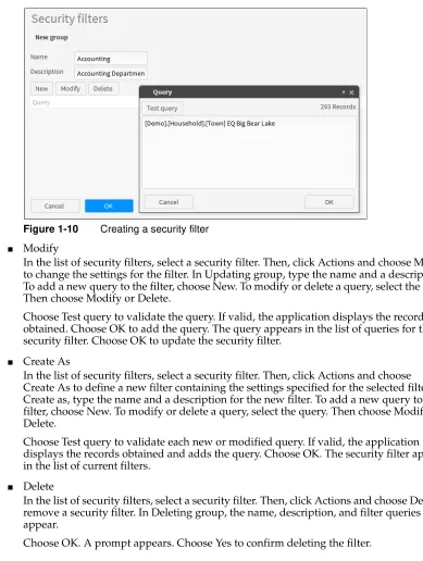 Figure 1-10Creating a security filter