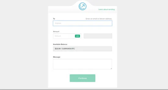Figure 1.5 - Send bitcoin from your Circle account