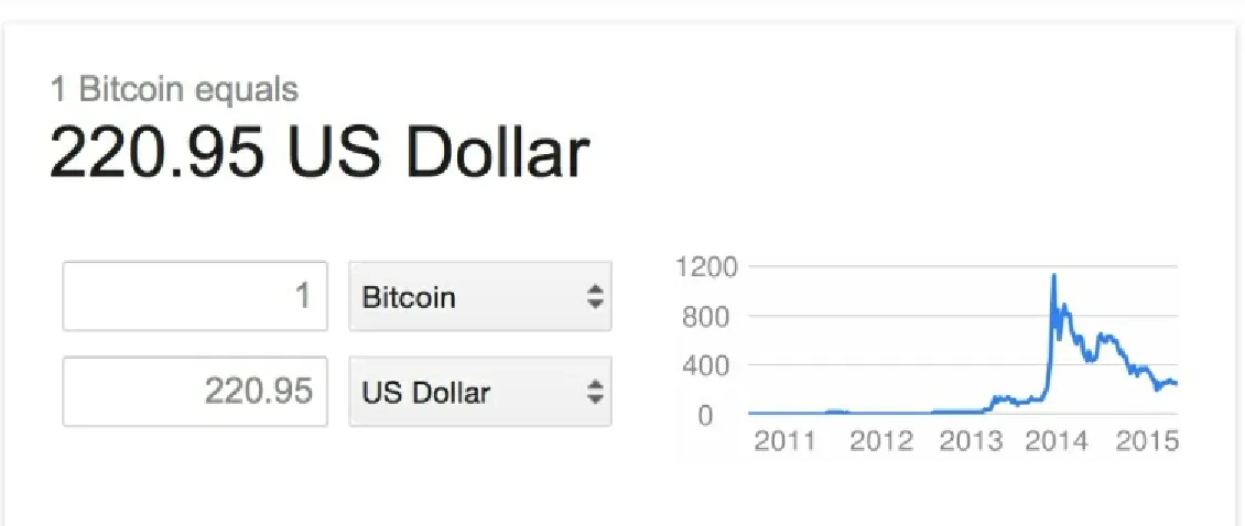 Figure 2.3 - Google's Bitcoin price chart