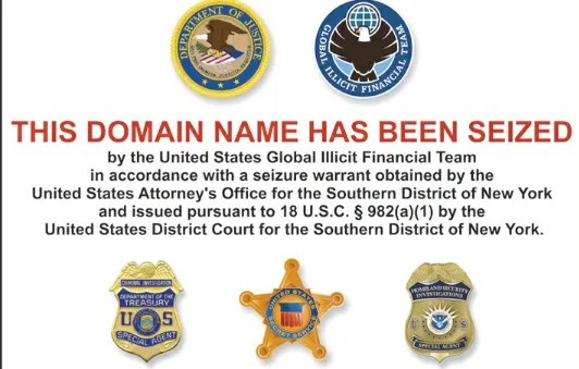 Figure 3-4: Liberty Reserve and 35 Exchangers’ Domains Have Been Seized