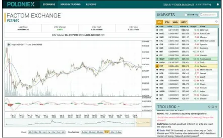 Figure 1-3 shows the altcoin exchange for Poloniex ( https://poloniex.com ), a cryptocurrencytrading platform.