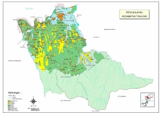 Gambar 2.2. Peta Wilayah Kecamatan Tanjung - Kabupaten Lombok Utara