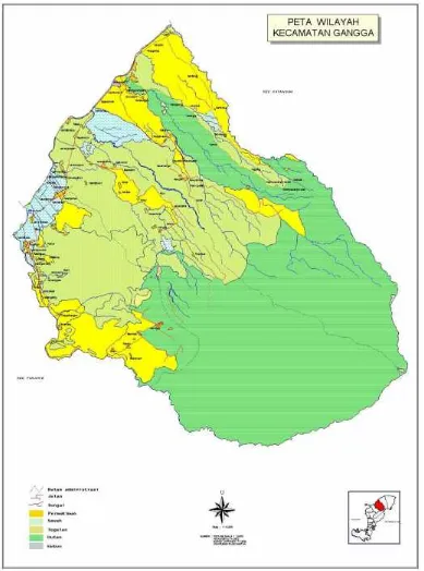 Gambar 2.4. Peta Wilayah Kecamatan Gangga - Kabupaten Lombok Utara
