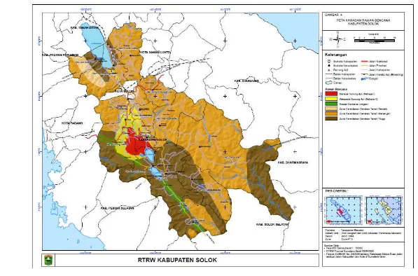 Gambar 3.1 Peta Rencana Jalur Evakuasi Bencana Letusan Gunung Api (Gn Talang). 