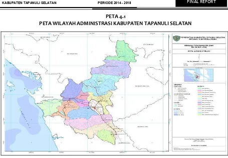 TABEL 4.1 NAMA, LUAS WILAYAH PER KECAMATAN DAN JUMLAH KELURAHAN 