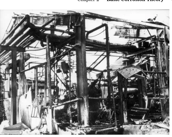 Figure 2.12 A small steam separator fractured in this gas plant.One man died and one was burned severely.