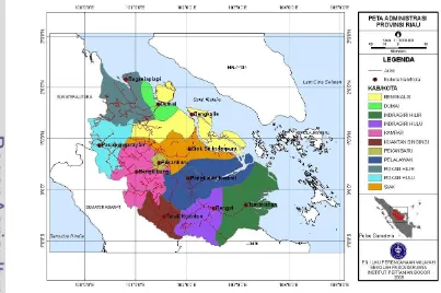 Gambar  3  Peta administrasi Provinsi Riau 