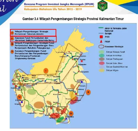 Gambar 3.4 Wilayah Pengembangan Strategis Provinsi Kalimantan Timur
