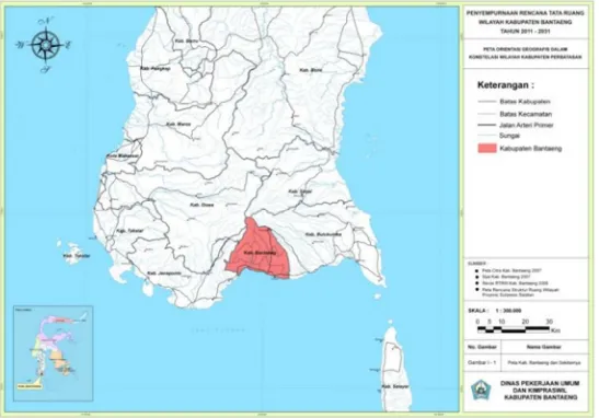 Gambar 2.1. Peta Orientasi Dan Pembagian Wilayah Kabupaten Bantaeng 
