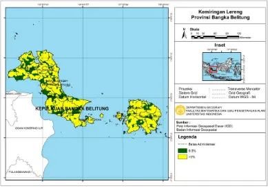 Gambar 3. Peta Wilayah Ketinggian Provinsi Bangka Belitung 