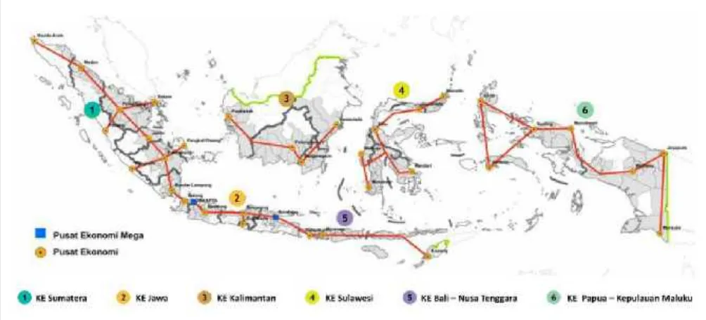 Gambar II. 3 Tema Pembangunan Masing - Masing Koridor Ekonomi dalam RangkaPercepatan dan Perluasan Pembangunan Ekonomi Indonesia