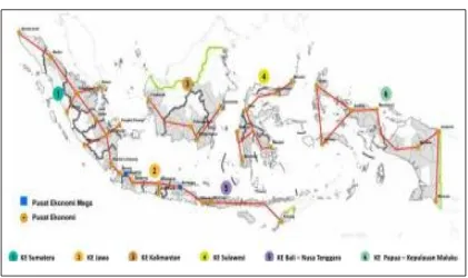 Gambar 2.4  Koridor Ekonomi Indonesia pada Kawasan Perhatian Investasi (KPI-MP3EI). 