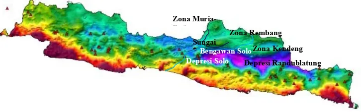 Gambar 5. Zona-zona Fisiografi Pulau Jawa Bagian Timur