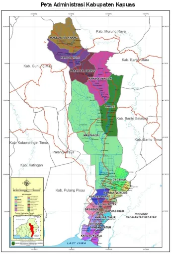 Gambar 2.1 Peta Administrasi Kabupaten Kapuas 