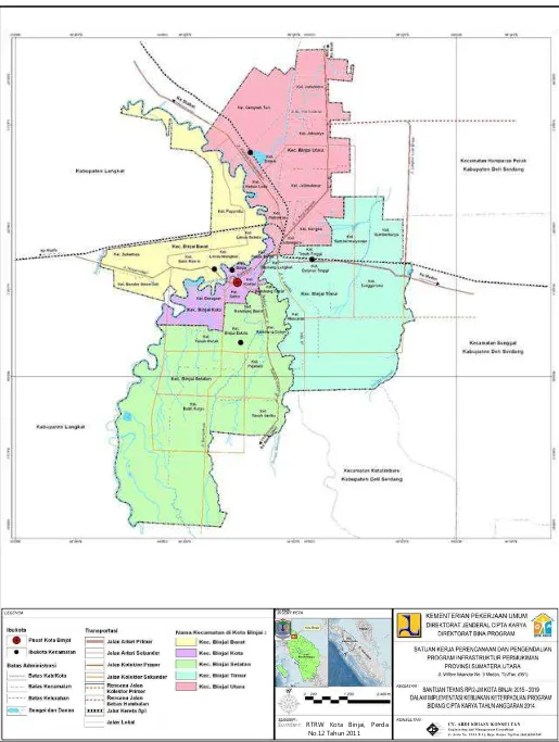 Gambar 4.1.  Peta Wilayah Administratif Kota Binjai 