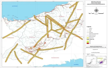 Gambar 3. 5 Peta Bencana Geologi Pada Zona Sesar Di Kabupaten Bolaang 