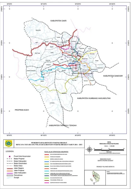 Gambar 1. 3. Peta Rencana Struktur Tata Ruang Kabupaten Pakpak Bharat 2011-2031 