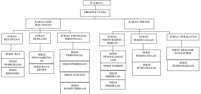 Gambar 10.4   STRUKTUR ORGANISASI  PDAM KOTA PALU 