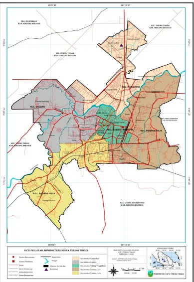 Gambar 4.2  Peta Administrasi Kota Tebing Tinggi 