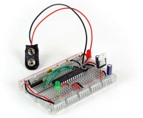 Figure 1-8. The programming header connected to the ATMega