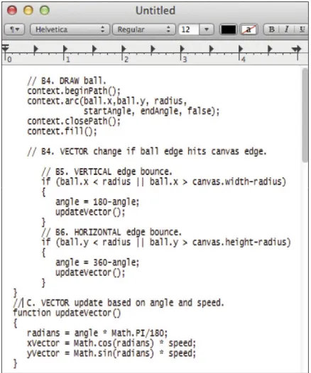 Figure 2-6: Mac OS X TextEdit text editor.
