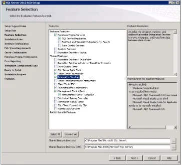 FIGURE 2-1 SQL Server 2012 Feature Selection page .