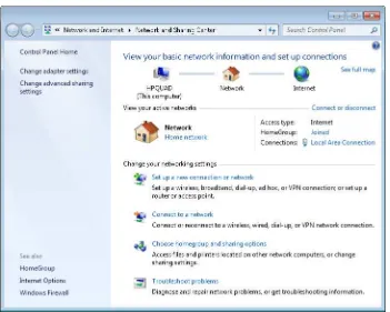 Figure 1-9 Most common networking tasks are accessible within a click or two of the Network And Sharing Center.